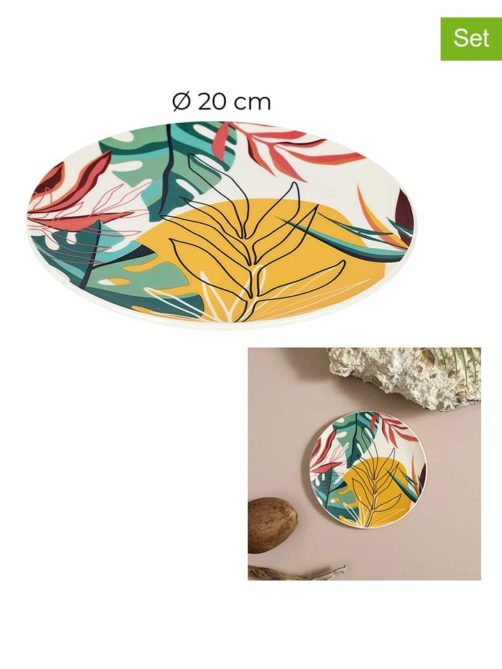 Garden Spirit Talerze obiadowe (2 szt.) "Paradis" ze wzorem - Ø 20 cm rozmiar: onesize