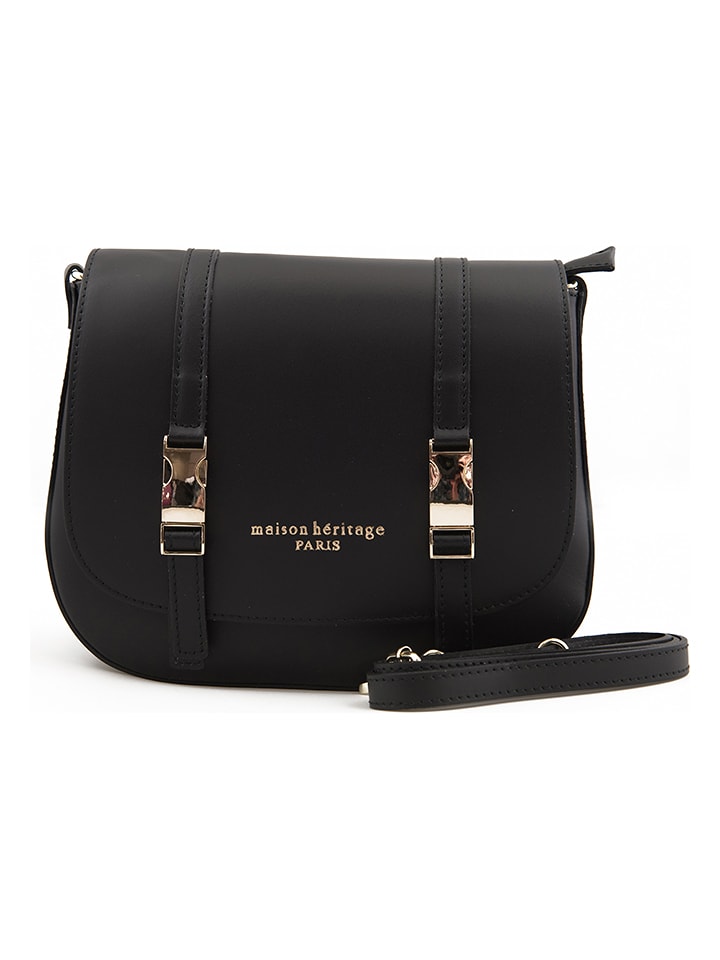 maison héritage PARIS Skórzana torebka "Tex" w kolorze czarnym - 25 x 19 x 9 cm rozmiar: onesize