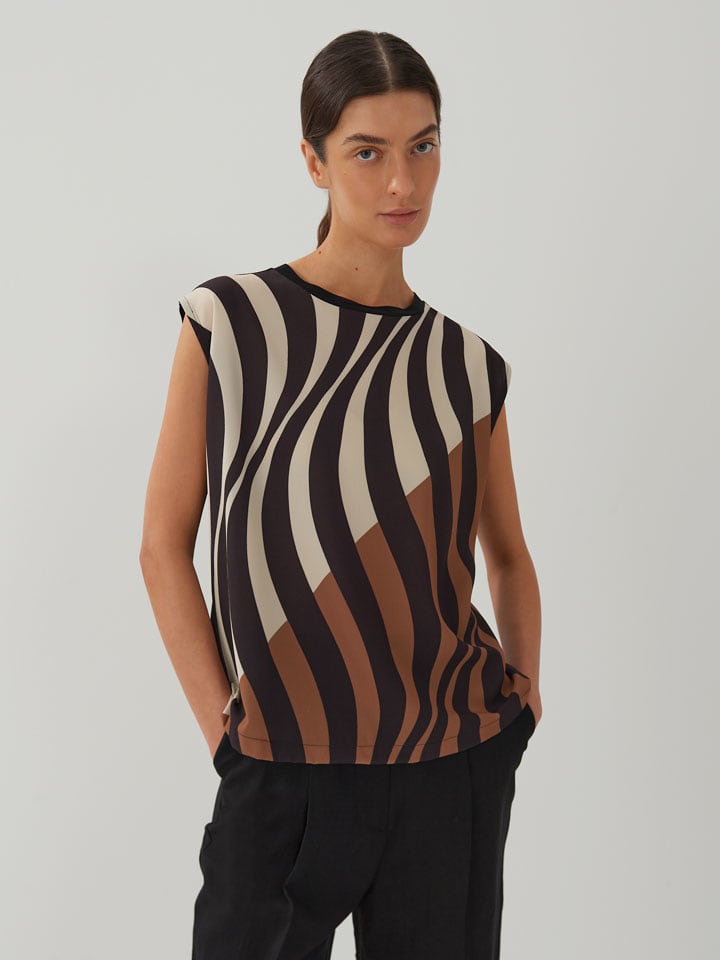 Someday Top w kolorze brązowo-czarnym rozmiar: 38