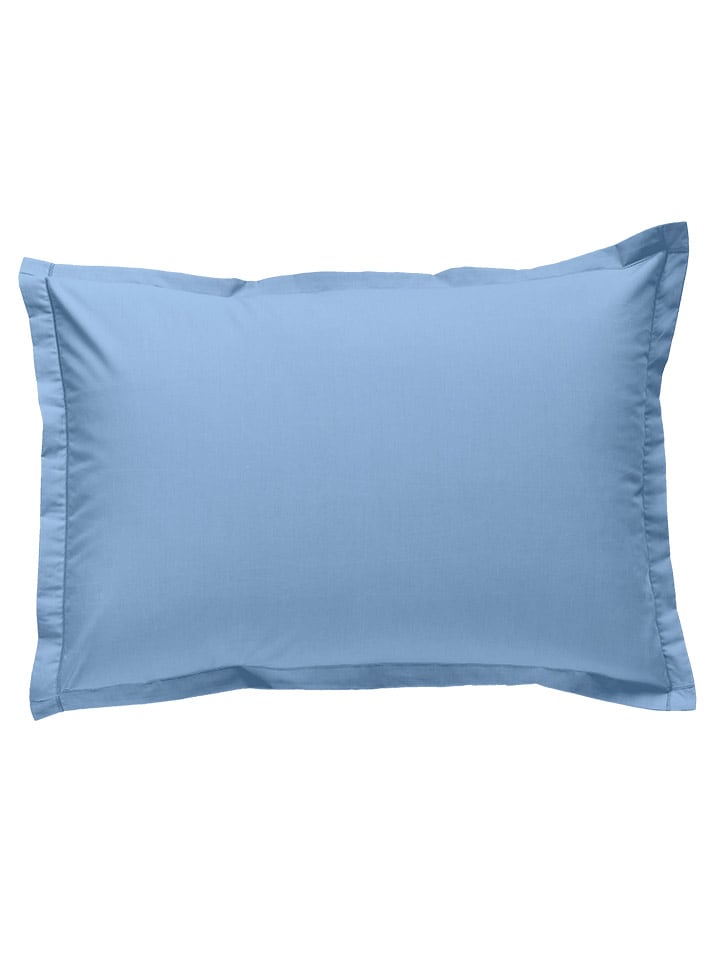 Soft by Perle de Coton Perkalowa poszewka w kolorze błękitnym na poduszkę rozmiar: 90x200 cm