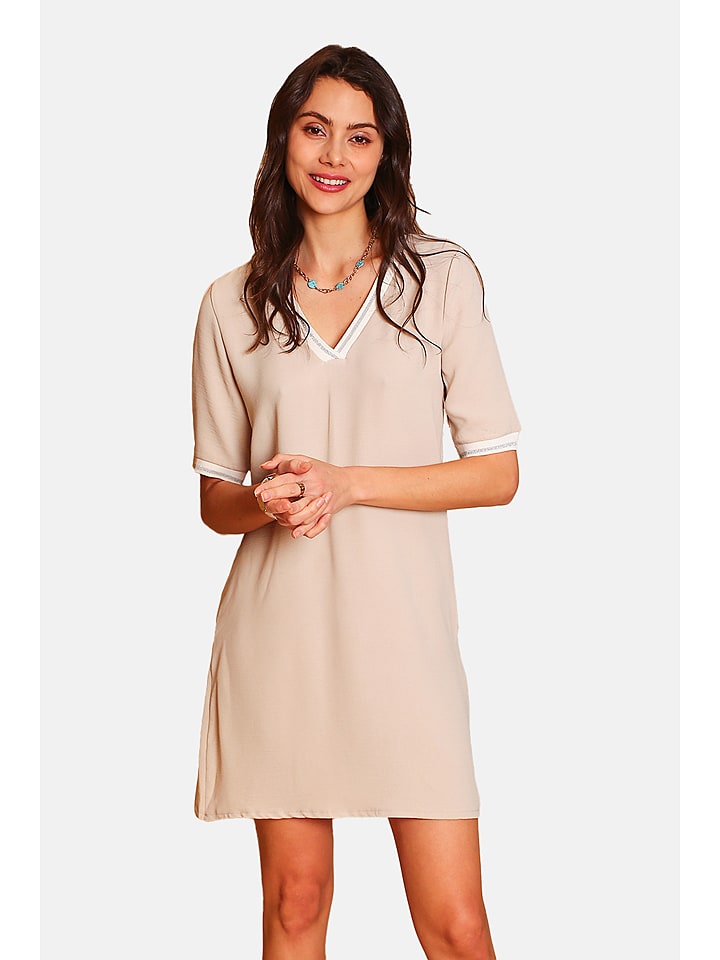 ASSUILI Sukienka w kolorze beżowym rozmiar: 36