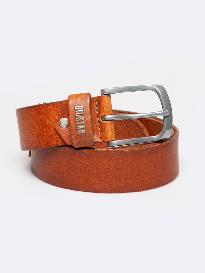 BIG STAR Skórzany pasek w kolorze jasnobrązowym rozmiar: L