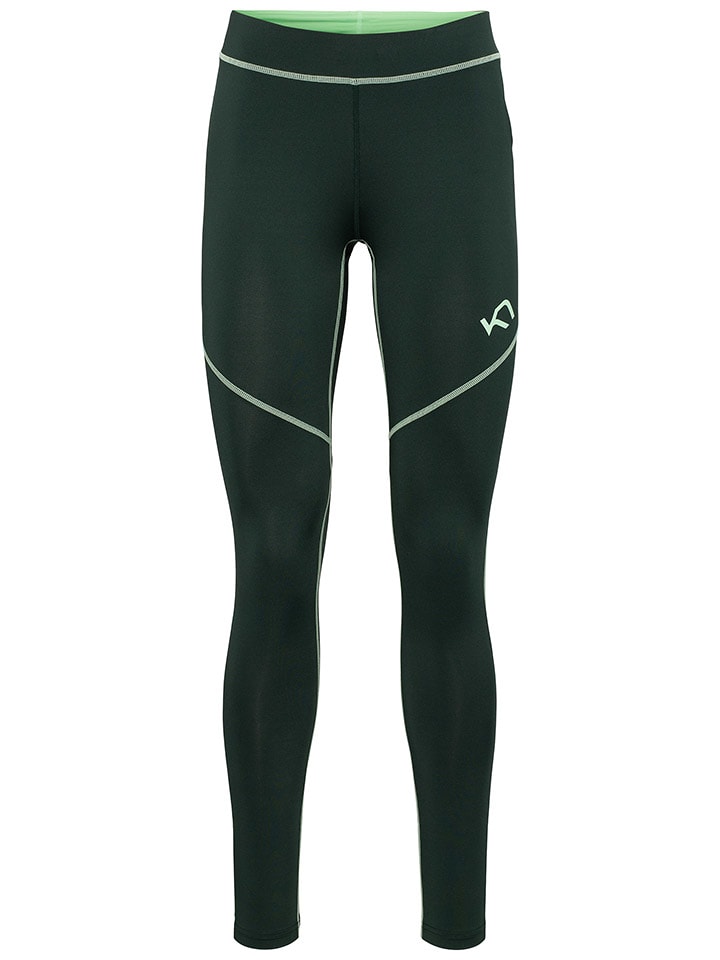 KARI TRAA Legginsy sportowe w kolorze ciemnozielonym rozmiar: L