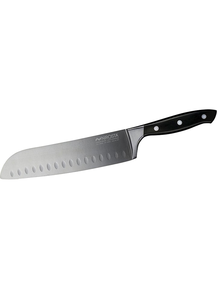 Nirosta Nóż santoku "Trinity" w kolorze czarno-srebrnym - dł. 20 cm rozmiar: onesize