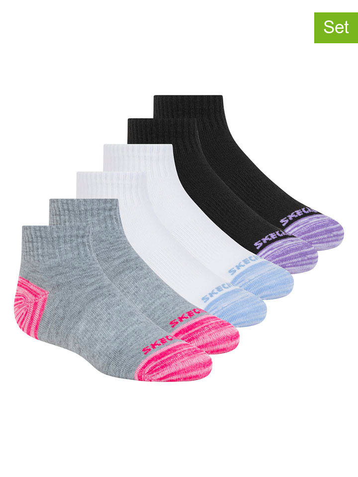 Skechers Skarpety (6 par) w kolorze biało-szaro-czarnym rozmiar: 27-30