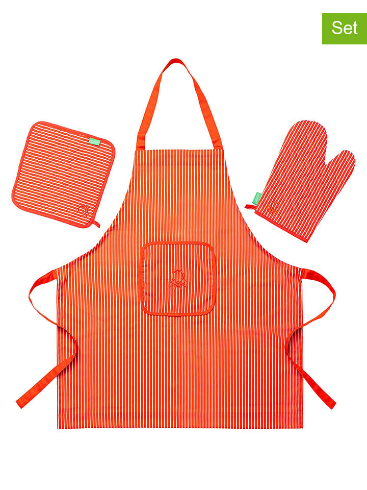 Benetton 3-częściowy zestaw w kolorze czerwonym rozmiar: onesize