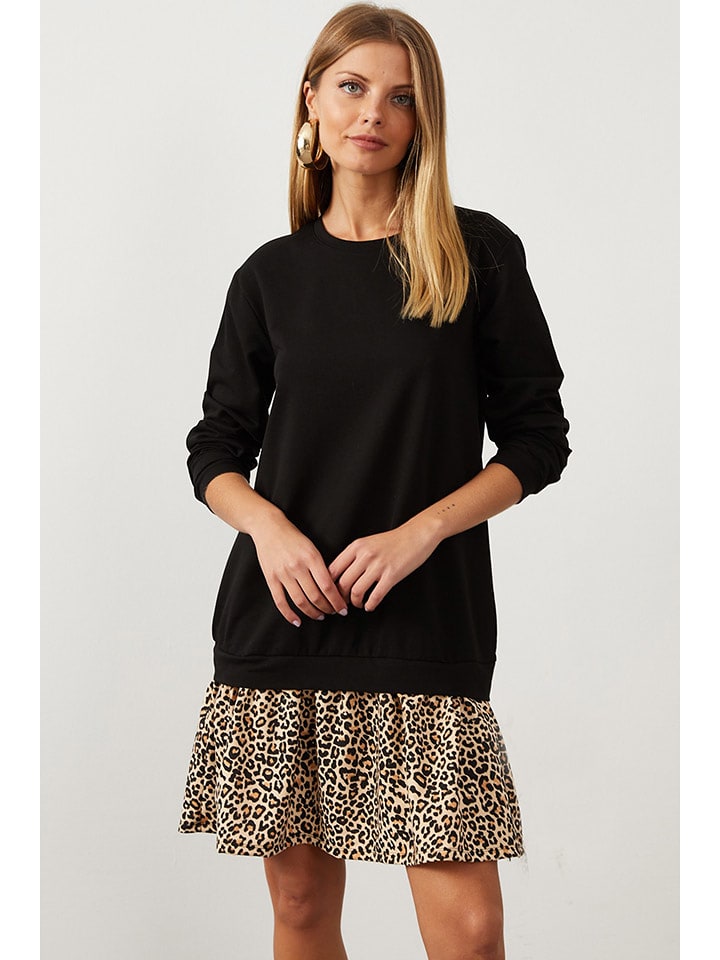 Cool and sexy Sukienka w kolorze czarno-beżowym rozmiar: S