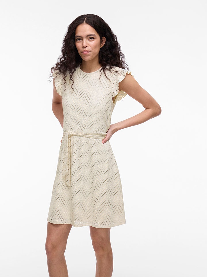 Vila Sukienka w kolorze kremowym rozmiar: L