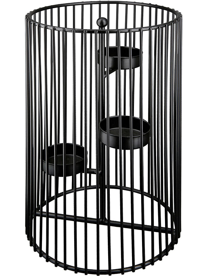 GILDE Świecznik "Trixie" w kolorze czarnym - wys. 22 cm rozmiar: onesize