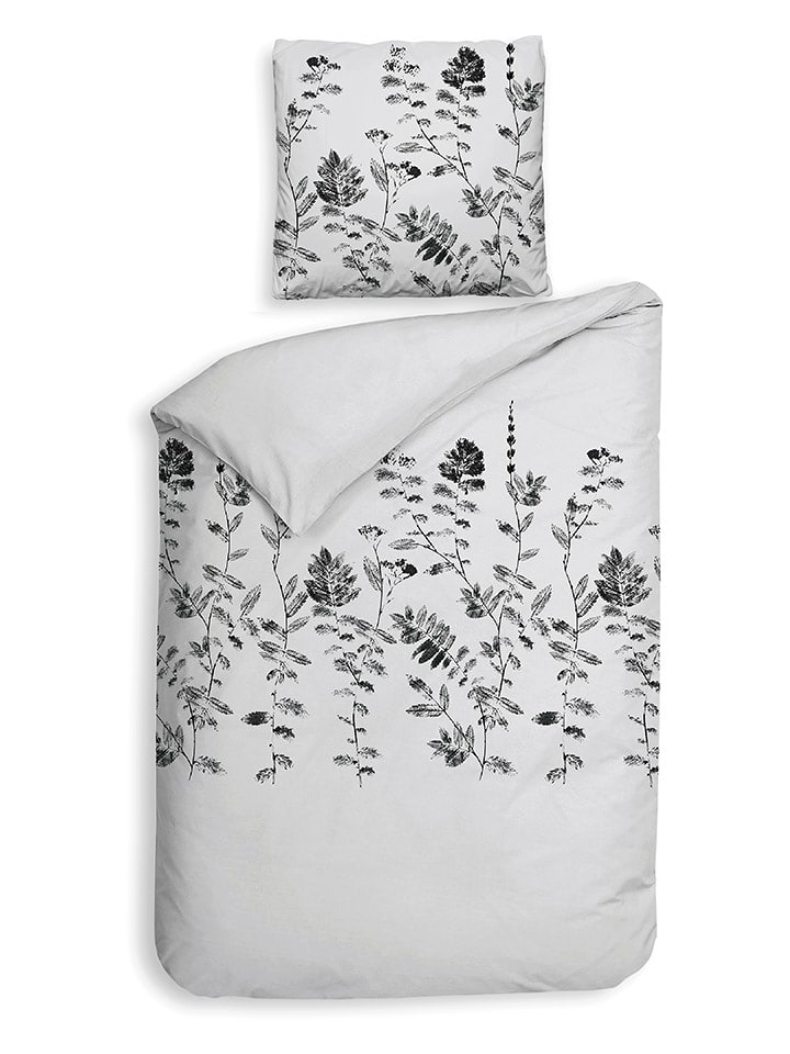 HNL Komplet pościeli flanelowej "Rocco" w kolorze jasnoszarym rozmiar: 240x220 cm