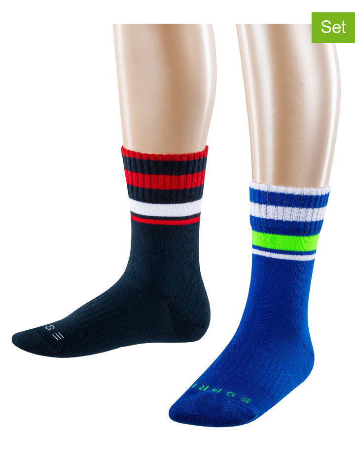 ESPRIT Skarpety (2 pary) w kolorze czarno-niebieskim rozmiar: 23-26