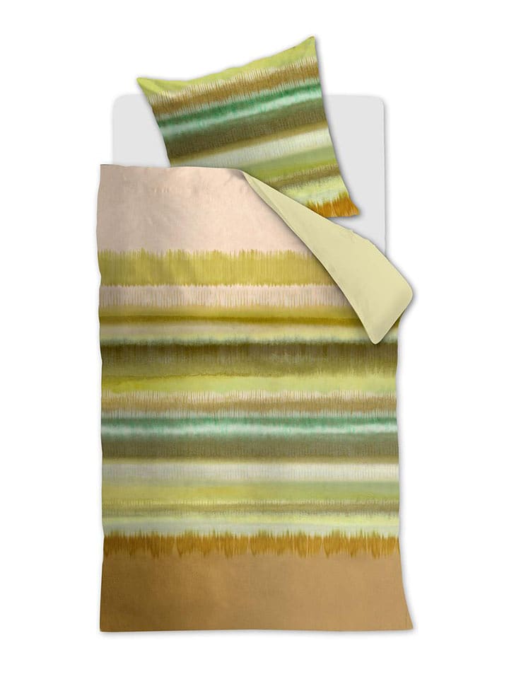 Beddinghouse Komplet pościeli "Hilla" w kolorze zielono-brązowym rozmiar: 155x220 cm