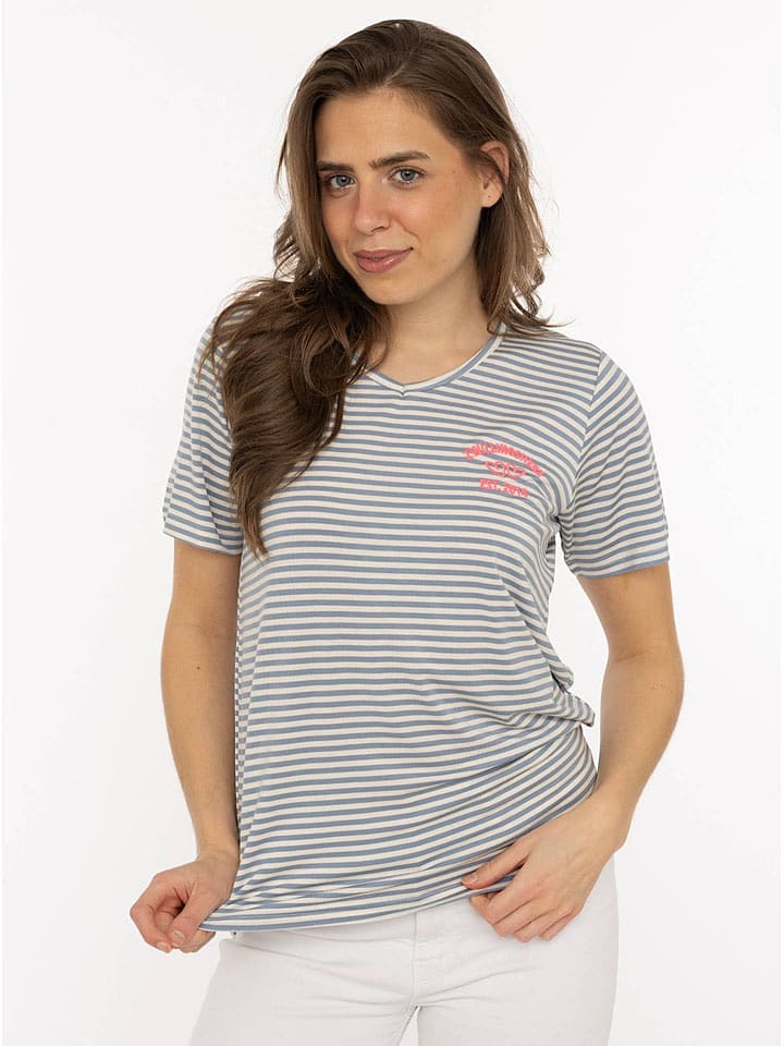 Zwillingsherz Koszulka w kolorze szaro-białym rozmiar: M