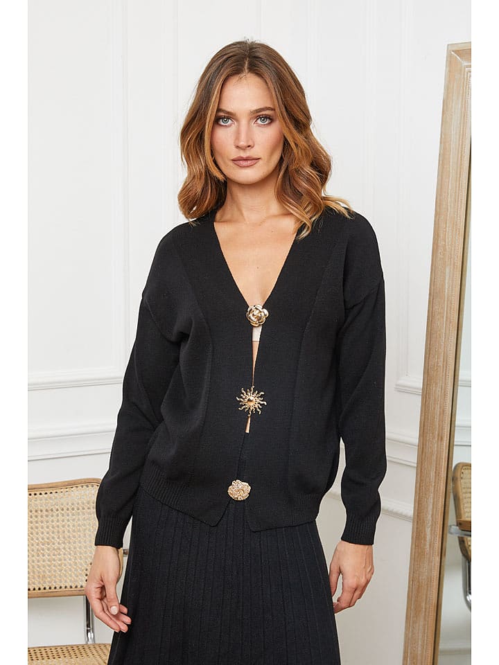 Joséfine Kardigan "Alabess" w kolorze czarnym rozmiar: M