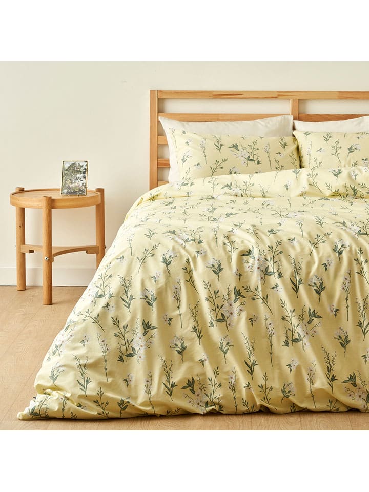 BELLA MAISON 3-częściowy komplet pościeli renforcé "Nancy" w kolorze żółtym rozmiar: 200x220 cm