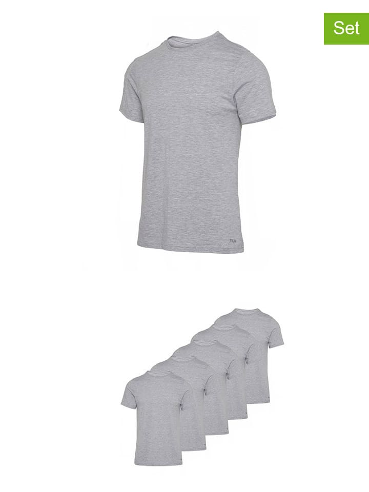 Fila Koszulki (5 szt.) w kolorze szarym rozmiar: L