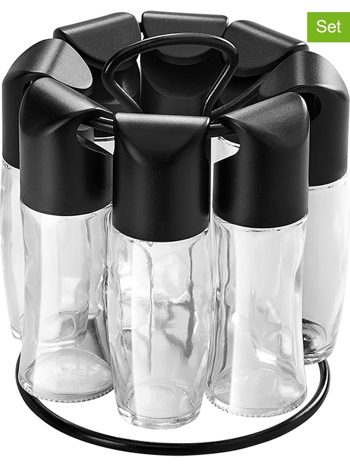 metaltex 25-częściowy zestaw w kolorze czarnym do przypraw rozmiar: onesize