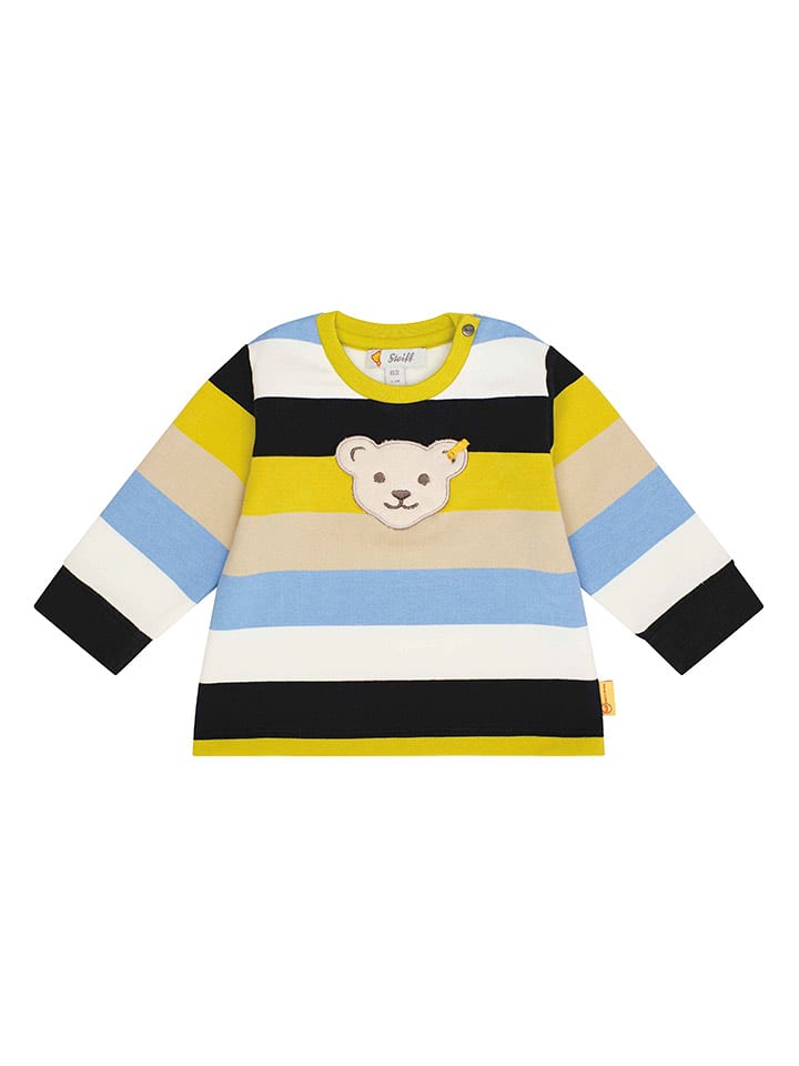 Steiff Bluza w kolorze błękitno-żółto-kremowym rozmiar: 86