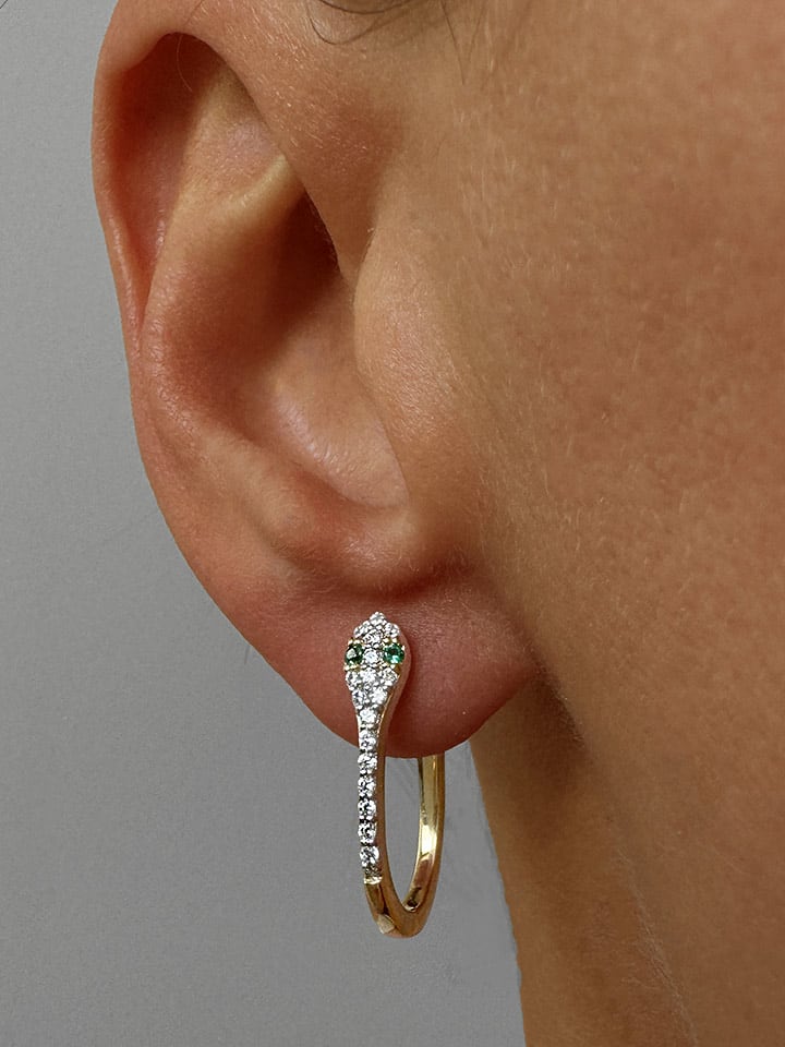 Les Petites Précieuses Pozłacane kolczyki z cyrkoniami rozmiar: onesize