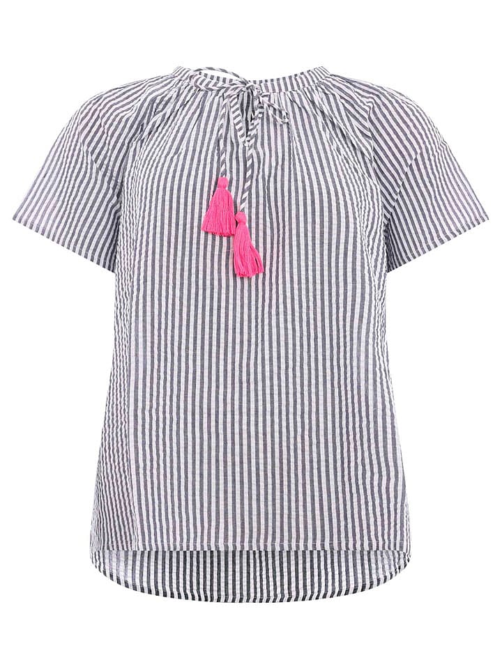 Zwillingsherz Bluzka w kolorze granatowo-biało-różowym rozmiar: L/XL