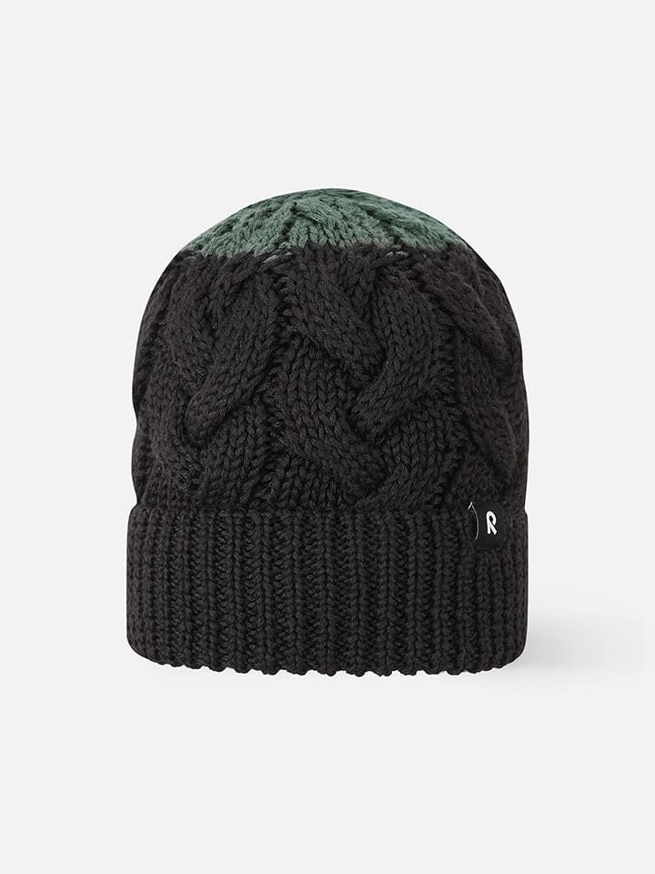 Reima Czapka beanie "Hinlopen" w kolorze zielono-czarnym rozmiar: 56-58 cm