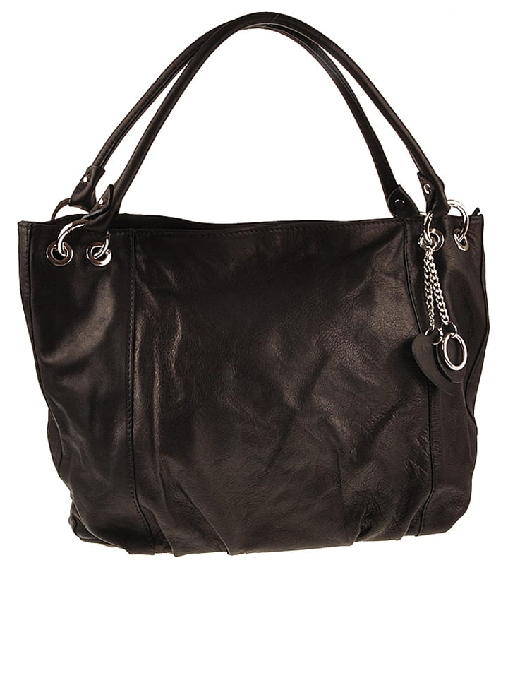 ORE10 Skórzana torebka "Carre" w kolorze czarnym - 45 x 30 x 14 cm rozmiar: onesize