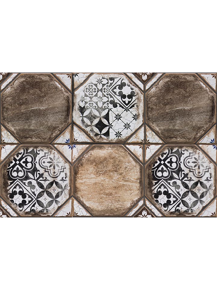 deco Rugs & Carpet Dywan winylowy w kolorze brązowo-czarno-białym rozmiar: 50x150 cm