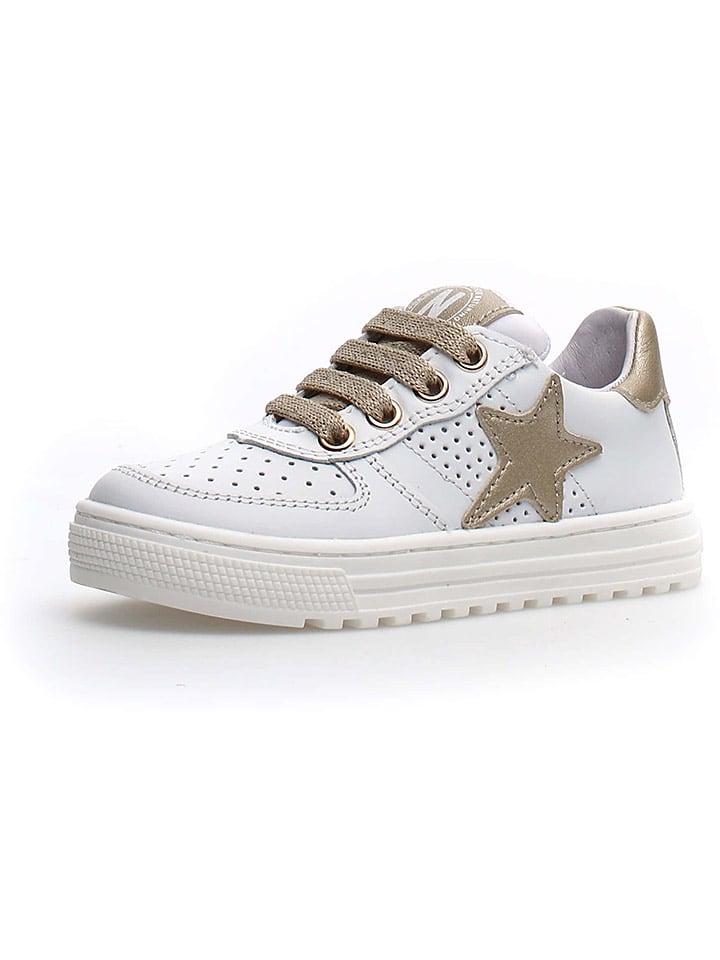 Naturino Skórzane sneakersy "Hess" w kolorze białym rozmiar: 30