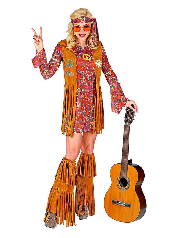 Carnival Party 4-częściowy kostium w kolorze jasnobrązowo-czerwonym rozmiar: L