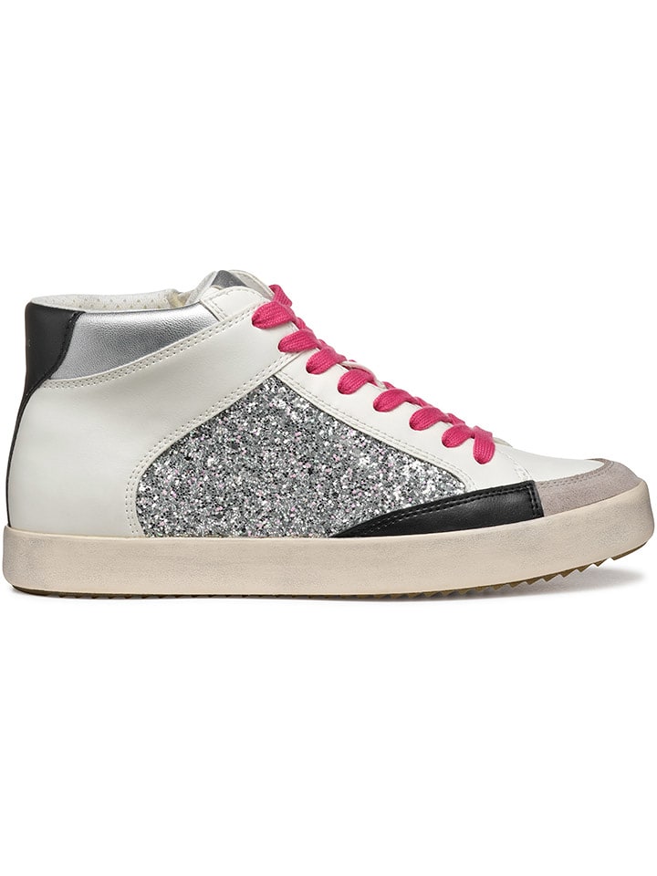 Geox Sneakersy "Blomiee" w kolorze srebrno-czarno-kremowym rozmiar: 36