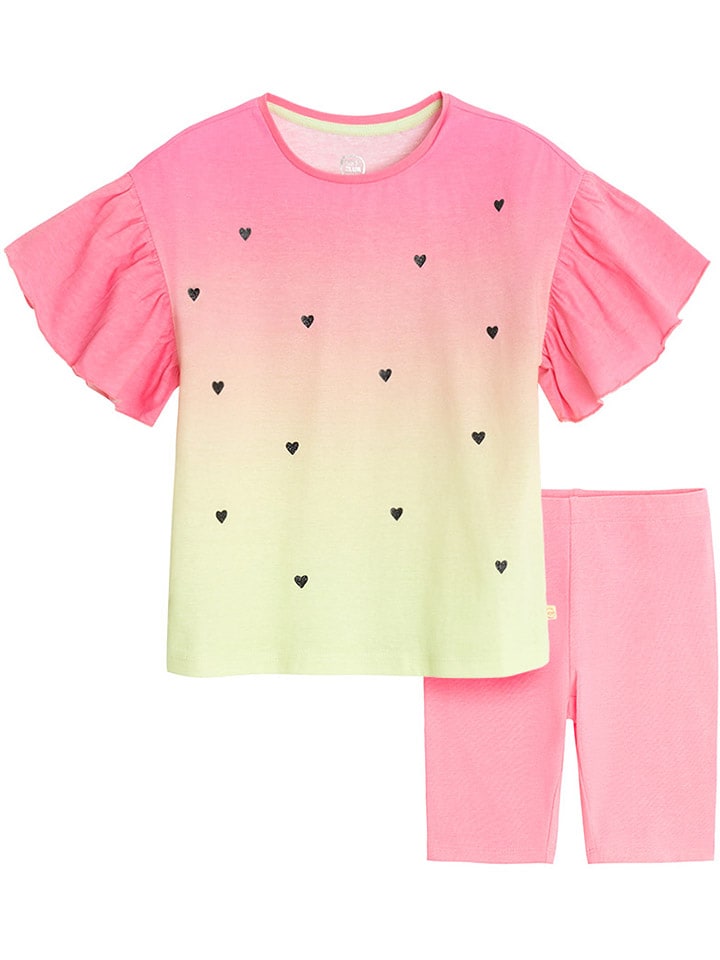 COOL CLUB 2-częściowy zestaw kąpielowy w kolorze jasnoróżowo-żółtym rozmiar: 128