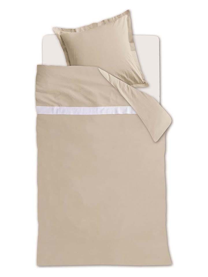 Rivièra Maison Komplet pościeli "Ease" w kolorze beżowym rozmiar: 135x200 cm