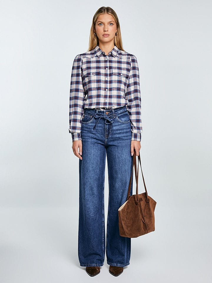 BIG STAR Koszula w kolorze kremowo-granatowym rozmiar: S