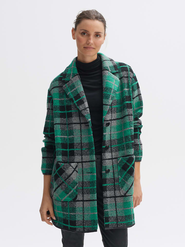 OPUS Płaszcz przejściowy "Halilo" w kolorze szaro-zielonym rozmiar: S