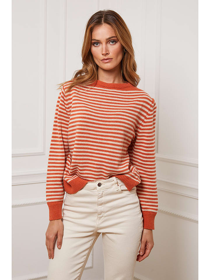 Joséfine Sweter "Astro" w kolorze beżowo-pomarańczowym rozmiar: S