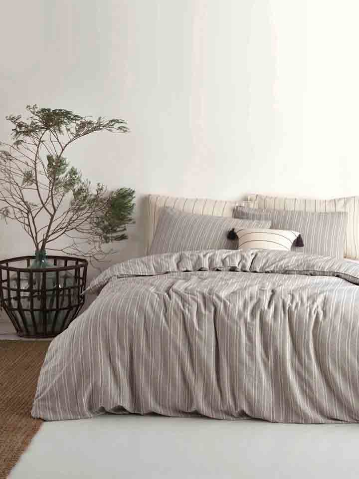 Colourful Cotton Komplet pościeli renforcé "Tommy Dark" w kolorze beżowym rozmiar: 155x220 cm