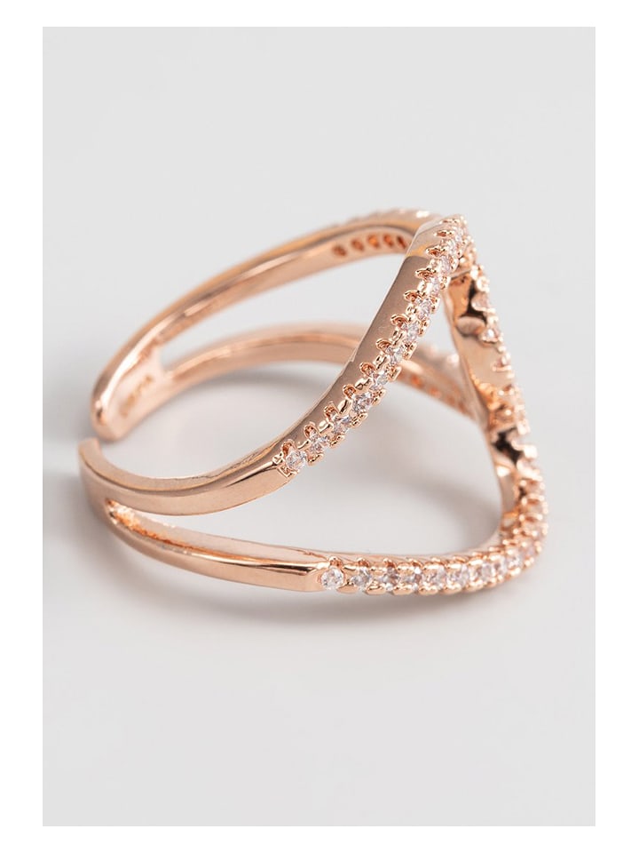 U.S. Polo Assn. Pozłacany pierścionek z kryształami rozmiar: onesize