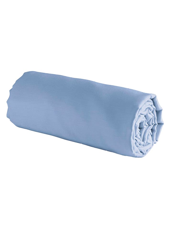 maison héritage PARIS Satynowe prześcieradło w kolorze błękitnym na gumce rozmiar: 140x200 cm