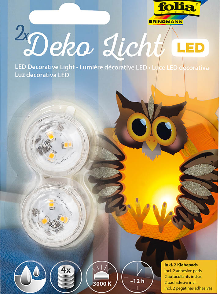 folia PAPER Dekoracyjne lampki LED (2 szt.) w kolorze białym rozmiar: onesize