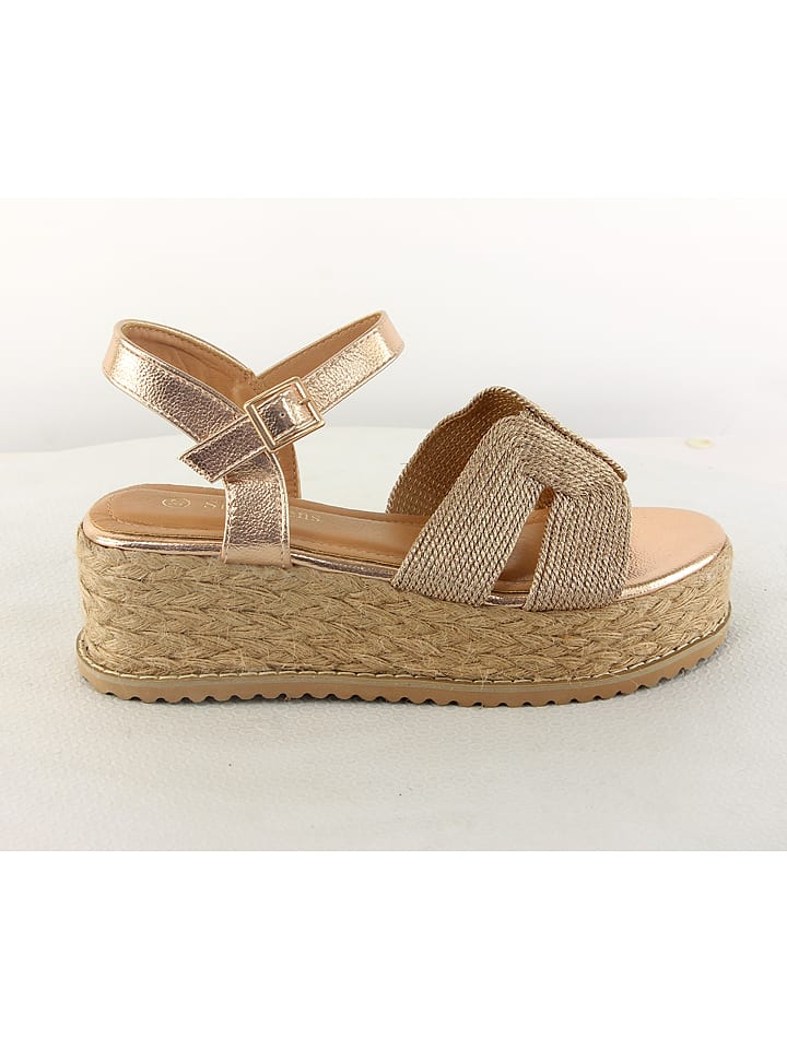 Sixth Sens Sandały w kolorze złotym na koturnie rozmiar: 36
