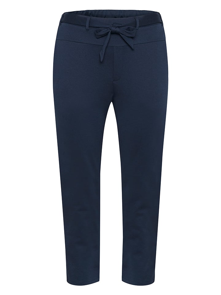 KAFFE curve Spodnie w kolorze granatowym rozmiar: L