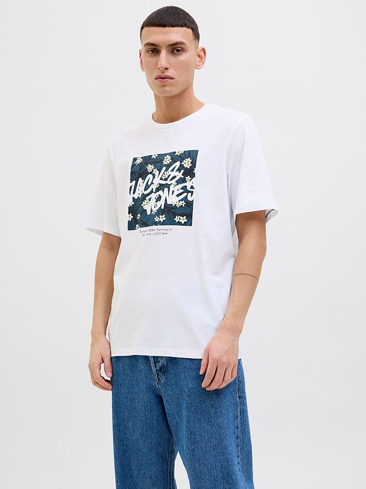 Jack & Jones Koszulka "Hawaii" w kolorze białym rozmiar: L
