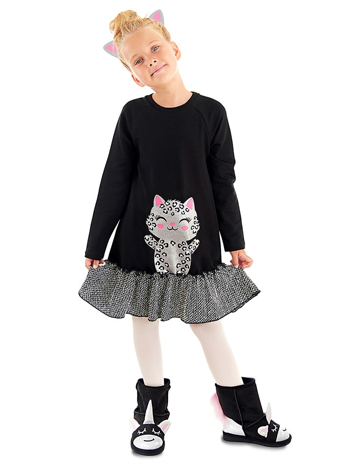 Denokids Sukienka "Silver Leopard" w kolorze czarnym rozmiar: 116