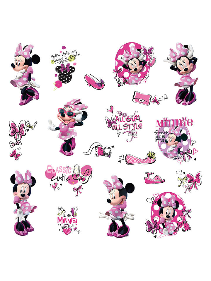 Room Mates Tatuaż ścienny "Minnie Fashionista" w kolorze jasnoróżowym rozmiar: onesize