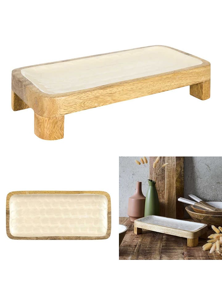 Ethnical Life Etażerka w kolorze beżowo-kremowym - 30 x 5,5 x 14 cm rozmiar: onesize