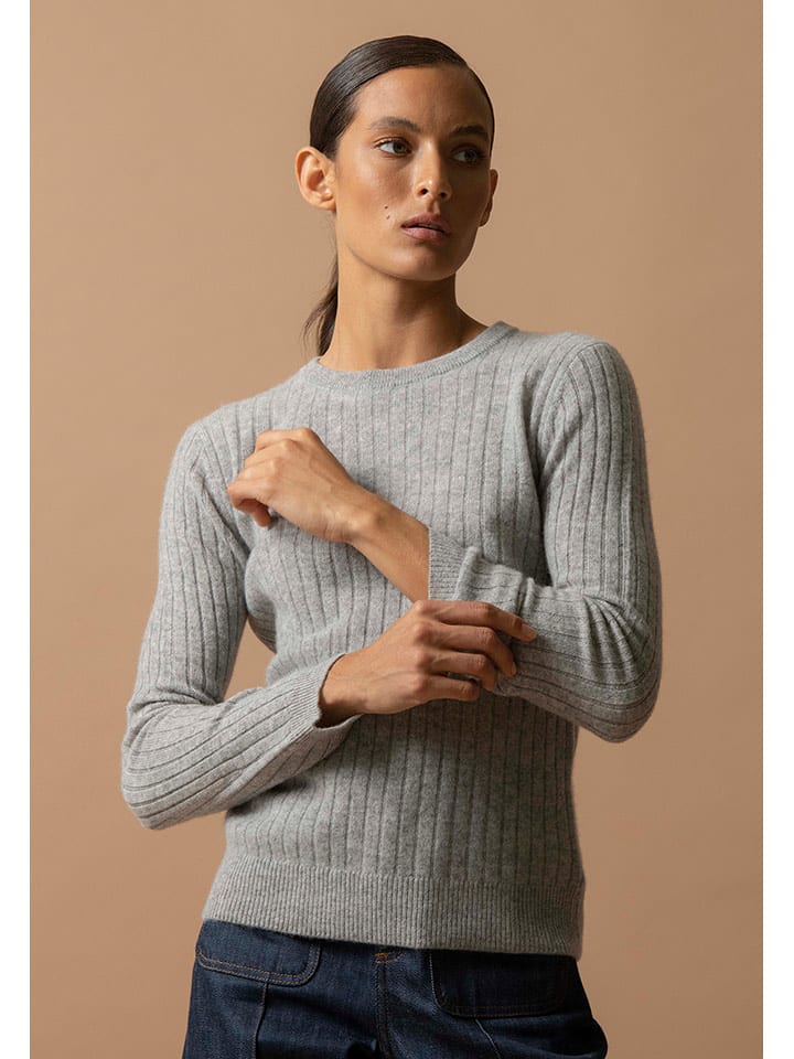 Perfect Cashmere Kaszmirowy sweter "Kylie" w kolorze jasnoszarym rozmiar: M