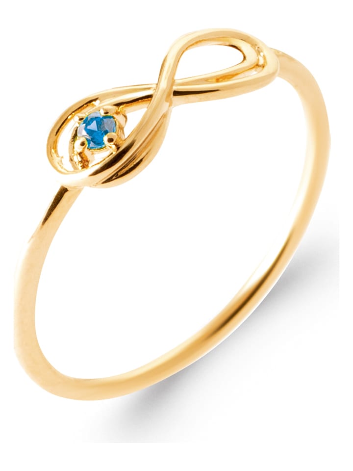 L'Atélier Précieux Pozłacany pierścionek z cyrkonią rozmiar: 60