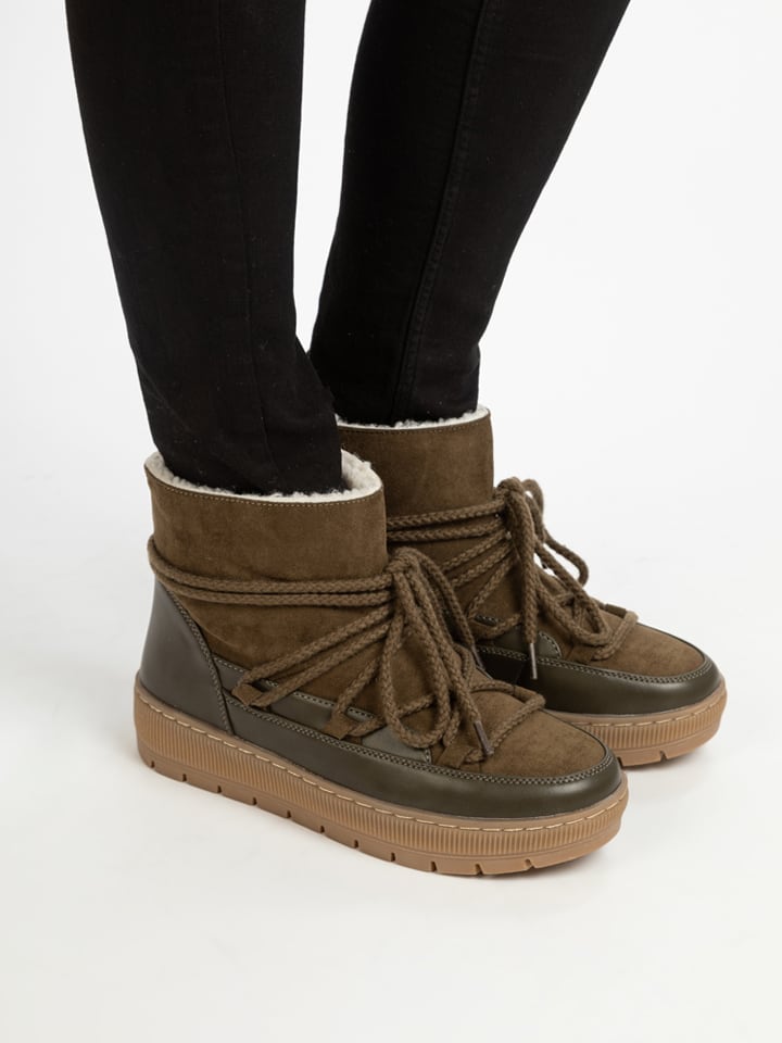 Bellucci Botki zimowe w kolorze ciemnozielonym rozmiar: 37