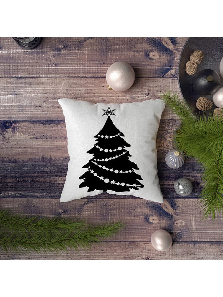 Colourful Cotton Poduszka w kolorze biało-czarnym rozmiar: 43x43 cm