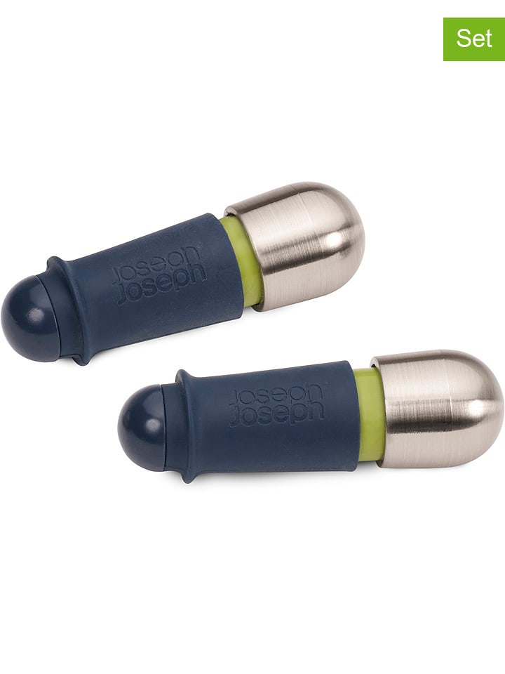 JosephJoseph Korek (2 szt.) w kolorze niebiesko-srebrnym do wina - Ø 2,4 cm rozmiar: onesize